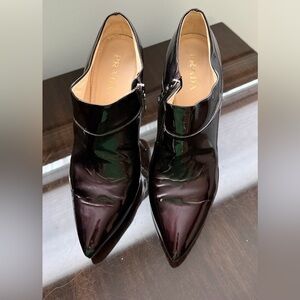 Prada Women's Black Patent Leather Heeled Boots